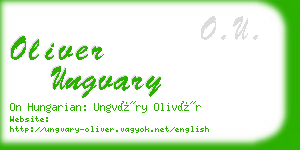 oliver ungvary business card